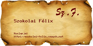 Szokolai Félix névjegykártya