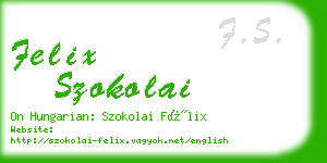 felix szokolai business card